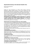 Reproducible Sieving in the Shortest Possible Time
