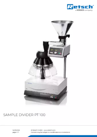 Product data sheet PT 100