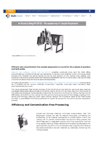 Bulkinside - Retsch Cutting Mill SM 50 -The Easiest way to sample Preparation
