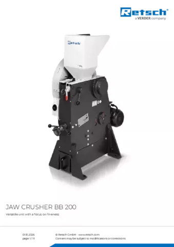Product data sheet BB 200