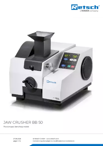 Product data sheet BB 50