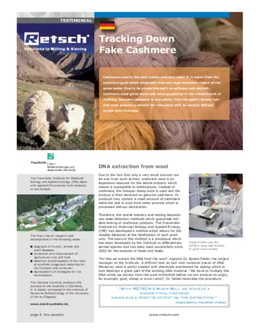 DNA extraction from wool - Fraunhofer IME