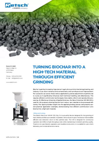 Turning Biochar into a high-tech material through efficient grinding
