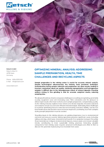 Mining: Optimizing mineral analysis
