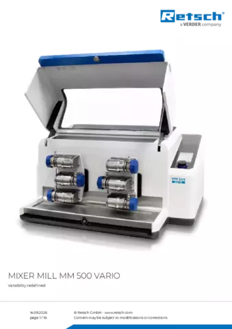 Product data sheet MM 500 vario