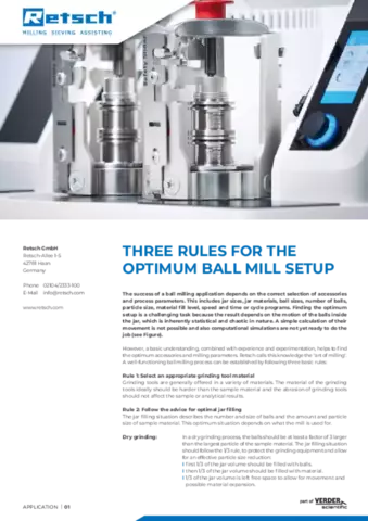 Three rules for the optimium ball setup